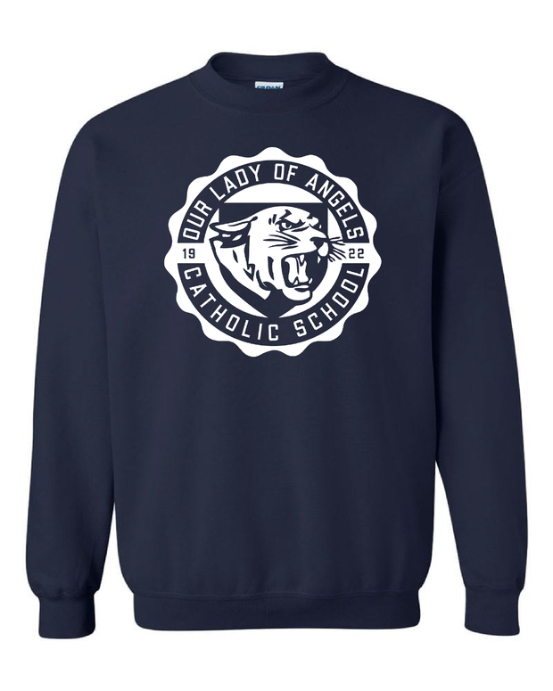 "Our Lady of Angels Crest" Design on Navy
