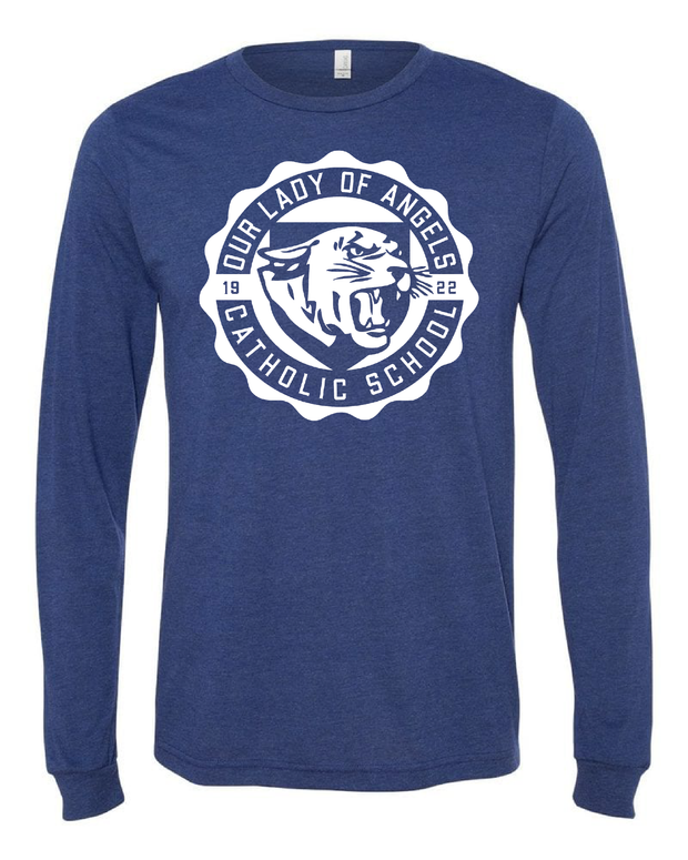"Our Lady of Angels Crest" Design on Navy
