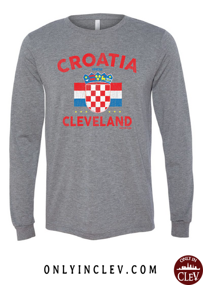 Croatia-Cleveland Nationality Tee Long Sleeve T-Shirt - Only in Clev