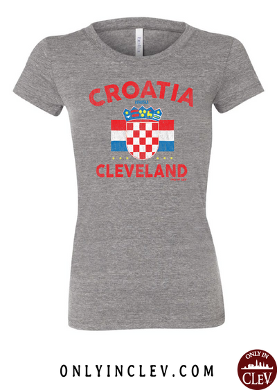 Croatia-Cleveland Nationality Tee Womens T-Shirt - Only in Clev