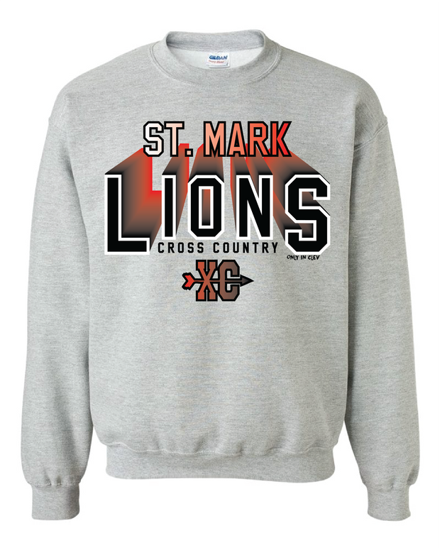 "St. Mark Lions Cross Country" Design on Gray