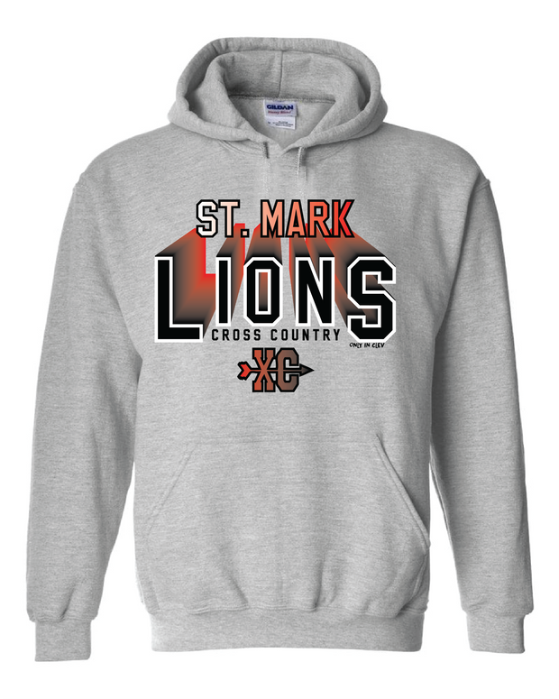 "St. Mark Lions Cross Country" Design on Gray