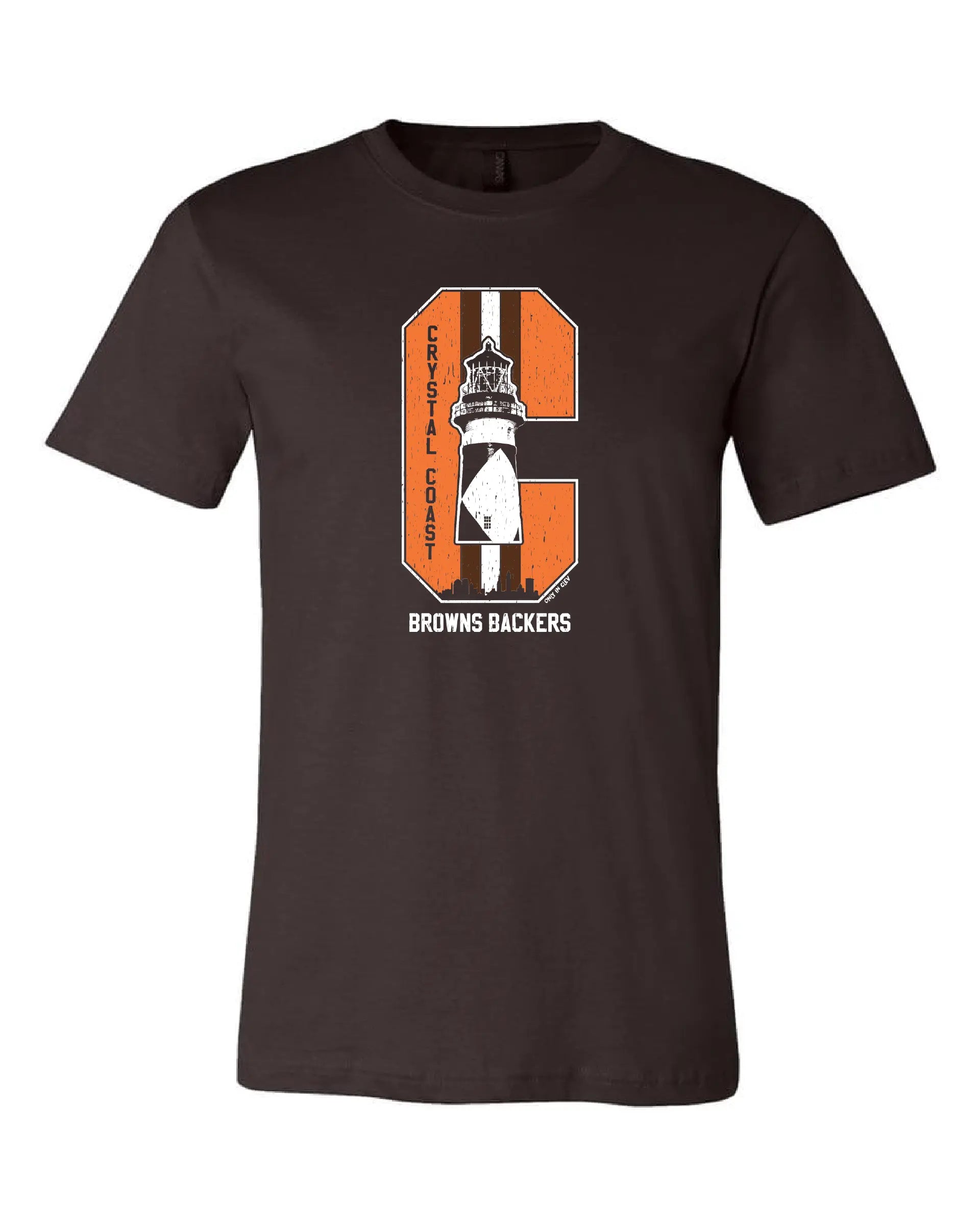 "Crystal Coast Browns Backers" Design on Brown - Only in Clev 3XL-Men-s-short-sleeve
