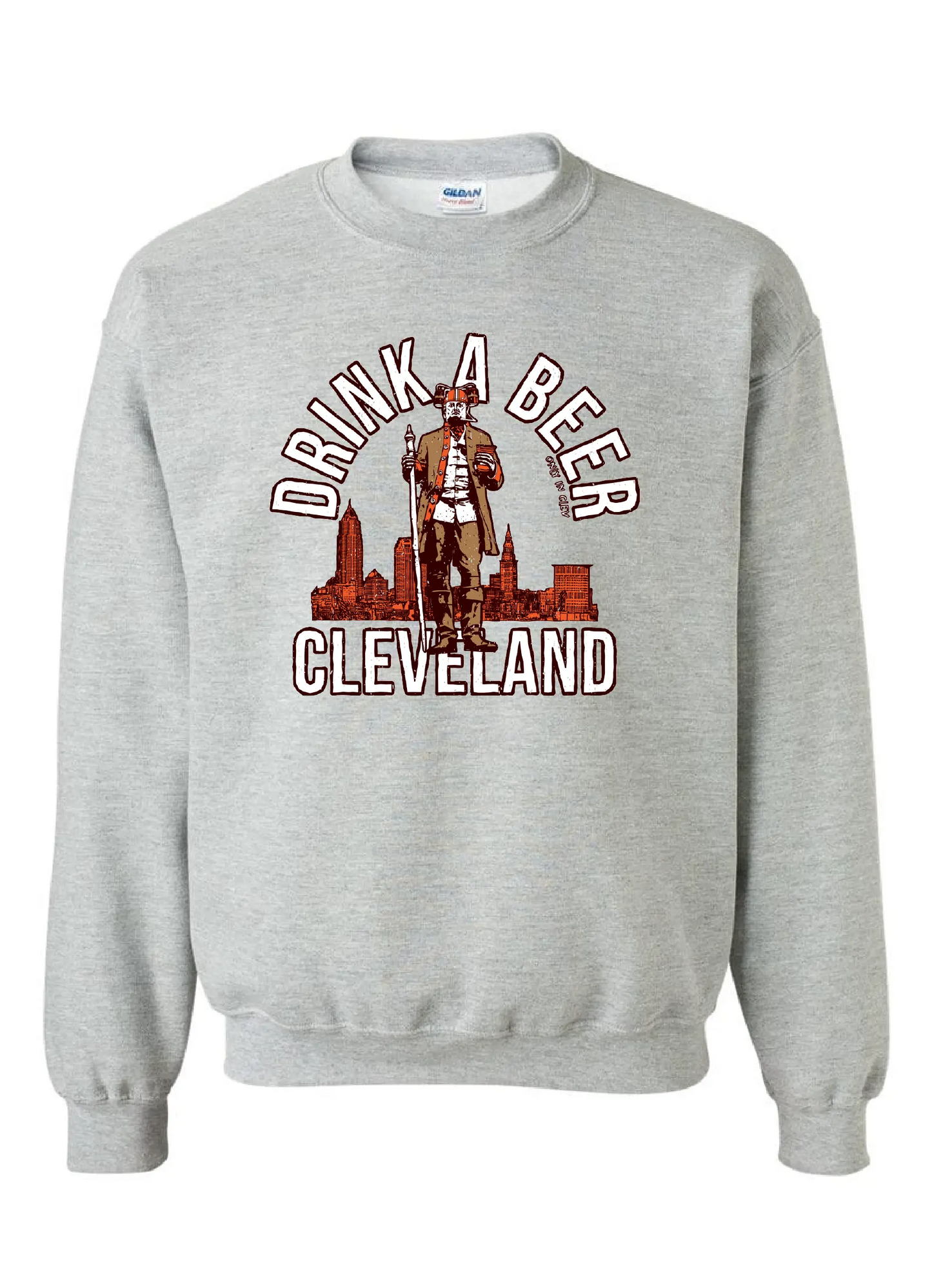 "Drink a Beer Cleveland" on Gray - Only in Clev 3XL-Unisex-crew-sweatshirt