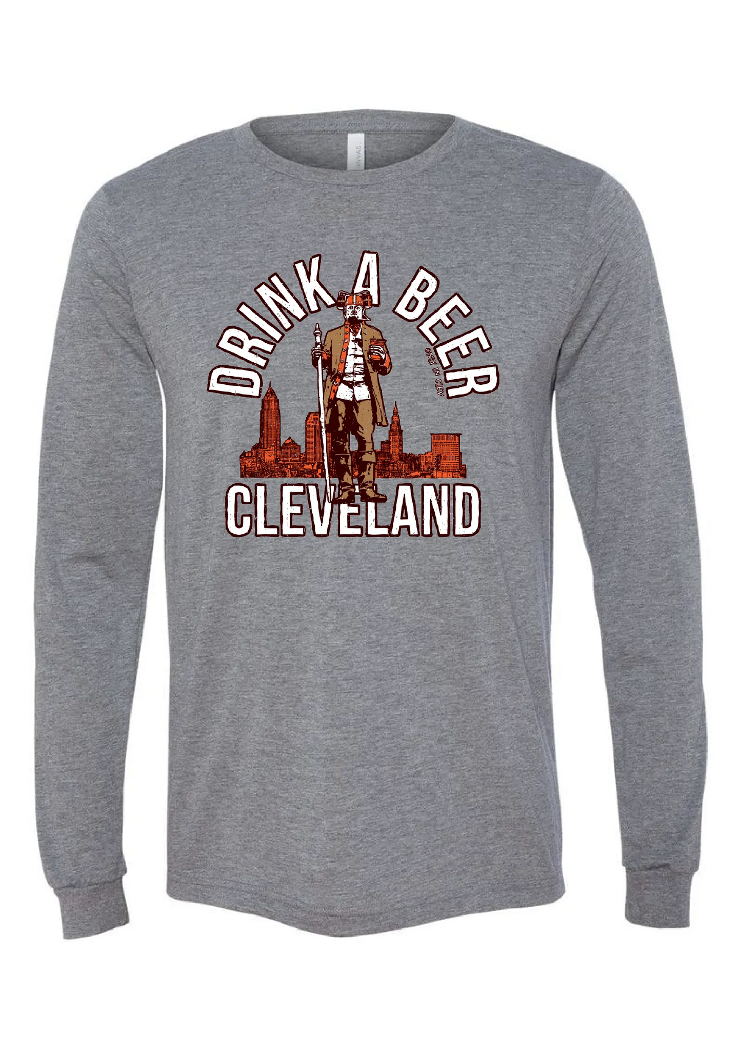 "Drink a Beer Cleveland" on Gray - Only in Clev 3XL-Unisex-long-sleeve