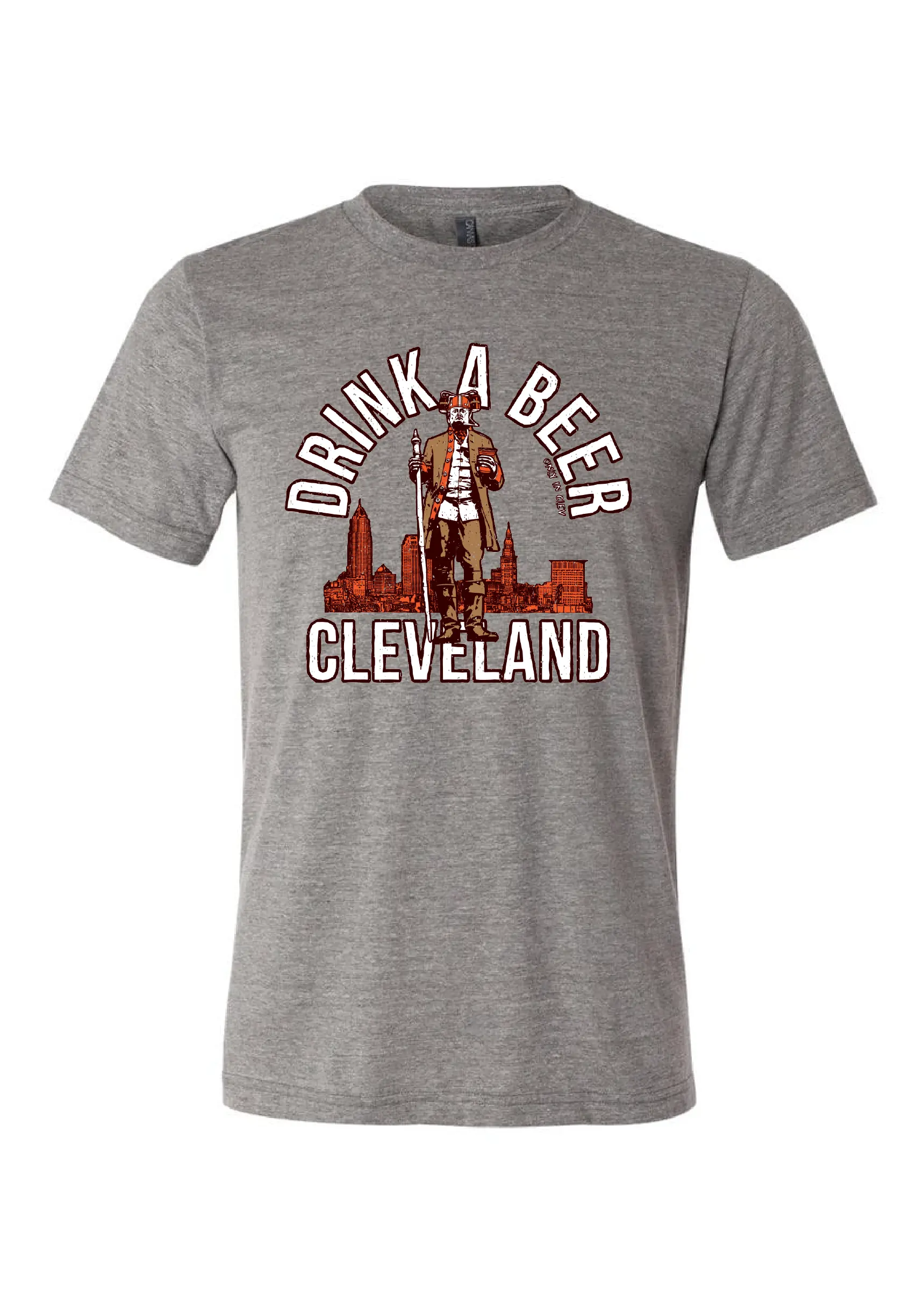 "Drink a Beer Cleveland" on Gray - Only in Clev 3XL-Men-s-short-sleeve