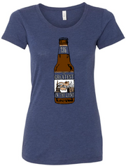 "Greatest Dad in the Land Beer Bottle" on Navy - Only in Clev