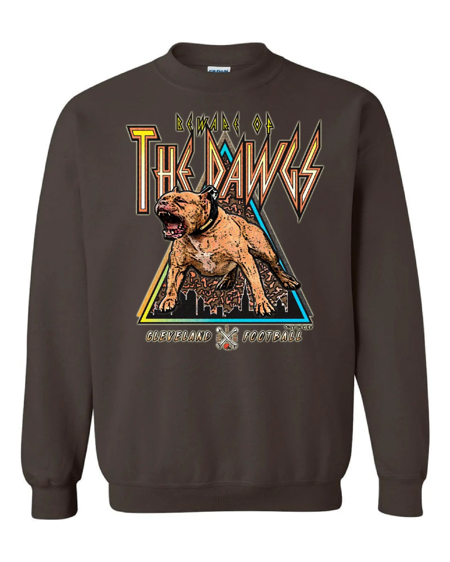 "Beware of the Dawgs" full color on Brown - Only in Clev 3XL-Unisex-crew-sweatshirt