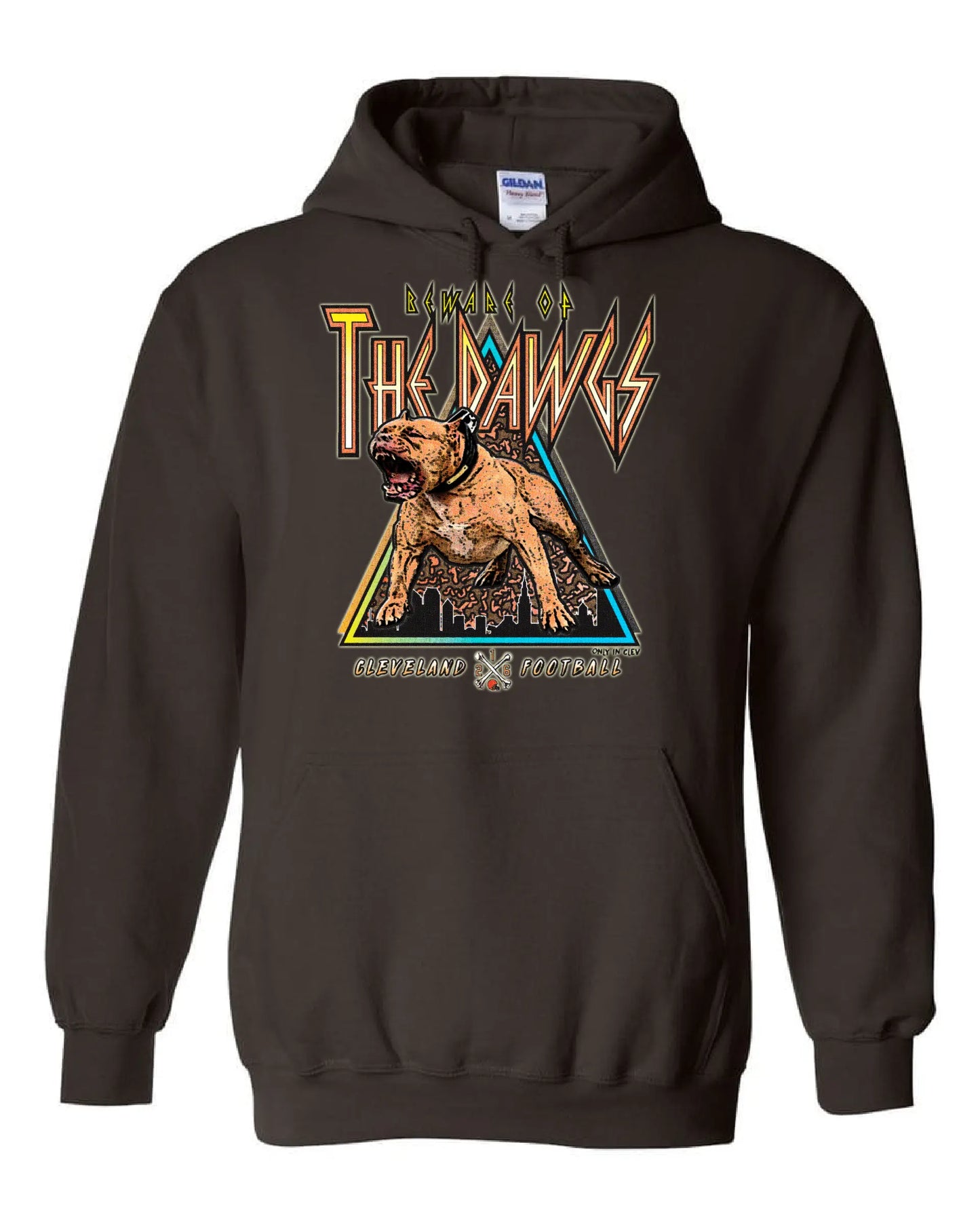 "Beware of the Dawgs" full color on Brown - Only in Clev 3XL-Unisex-hoodie