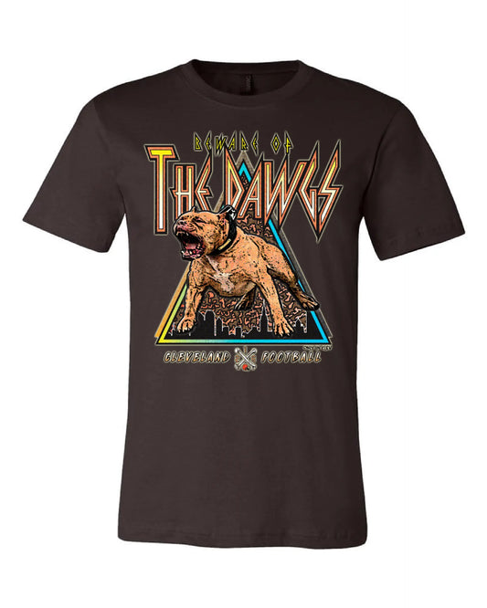 "Beware of the Dawgs" full color on Brown - Only in Clev 3XL-Men-s-short-sleeve