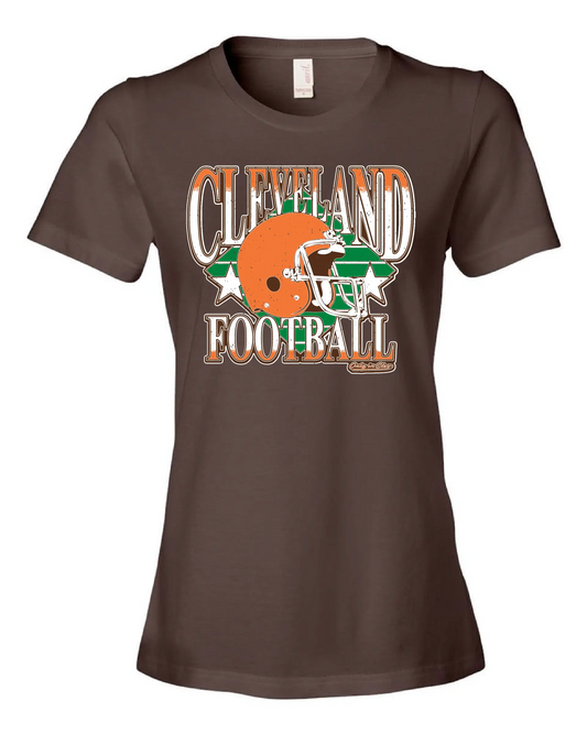 "Cleveland Vintage 80's Diamond Design" on Brown - Only in Clev 