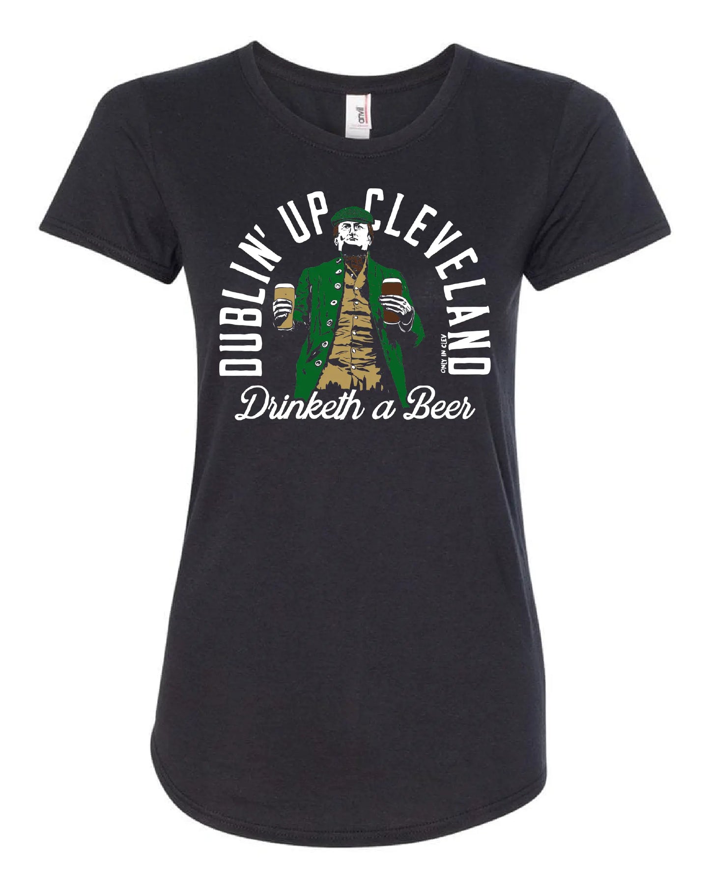 "Dublin Up Cleveland" on Black - Only in Clev 2XL-Women-s-Short-Sleeve-T-Shirt