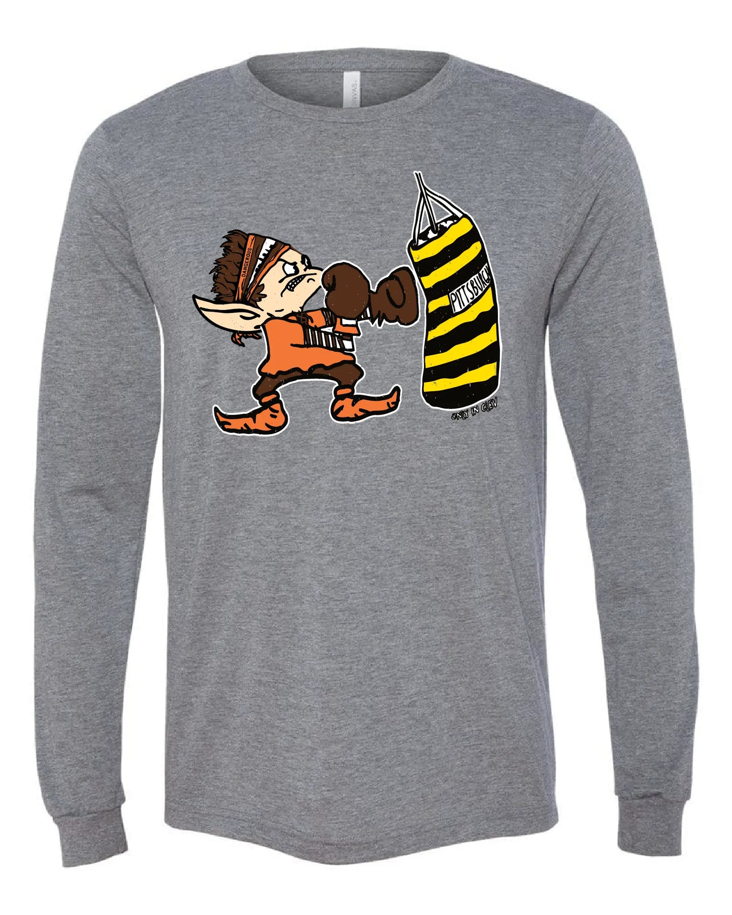 "Elf Punching Pittsburgh Bag" on Gray - Only in Clev