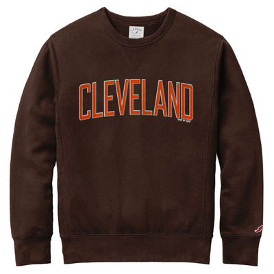 Embroidered "Cleveland" Brown Crew Sweatshirt