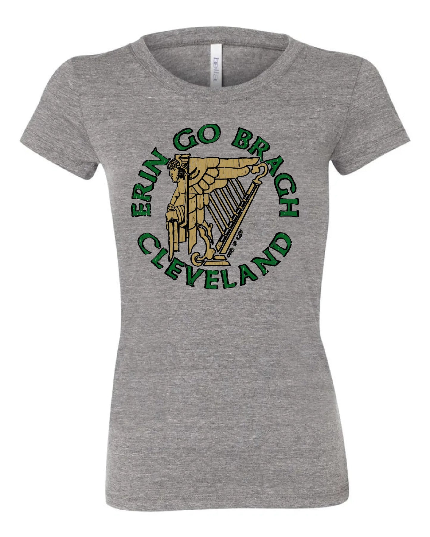 "Erin Go Bragh Cleveland" on Gray - Only in Clev 2XL-Women-s-Short-Sleeve-T-Shirt