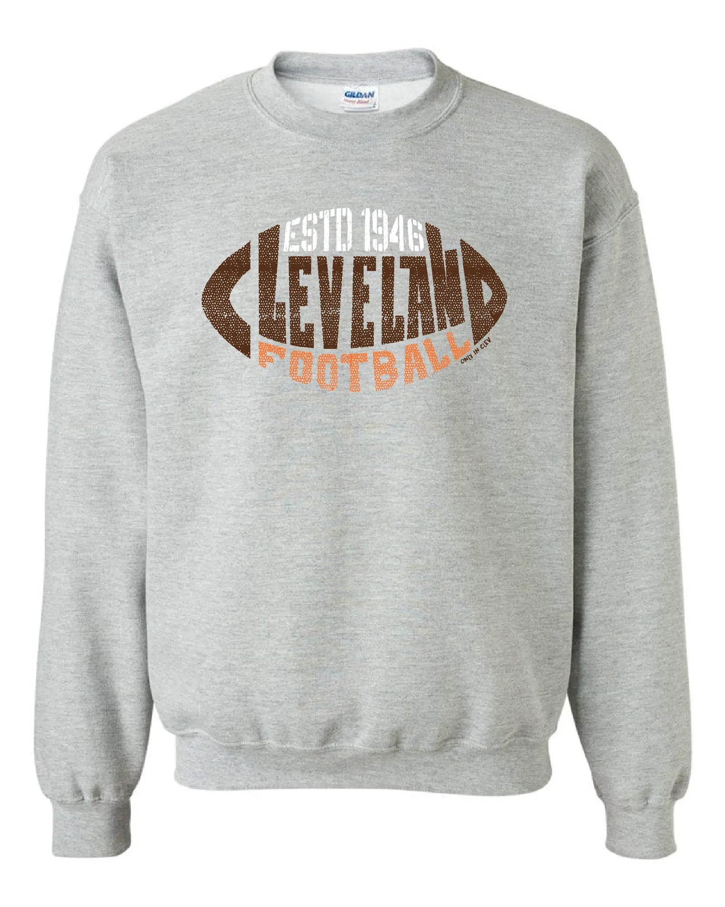 "Cleveland Football 1946" T Shirt on Gray - Only in Clev 3XL-Unisex-crew-sweatshirt