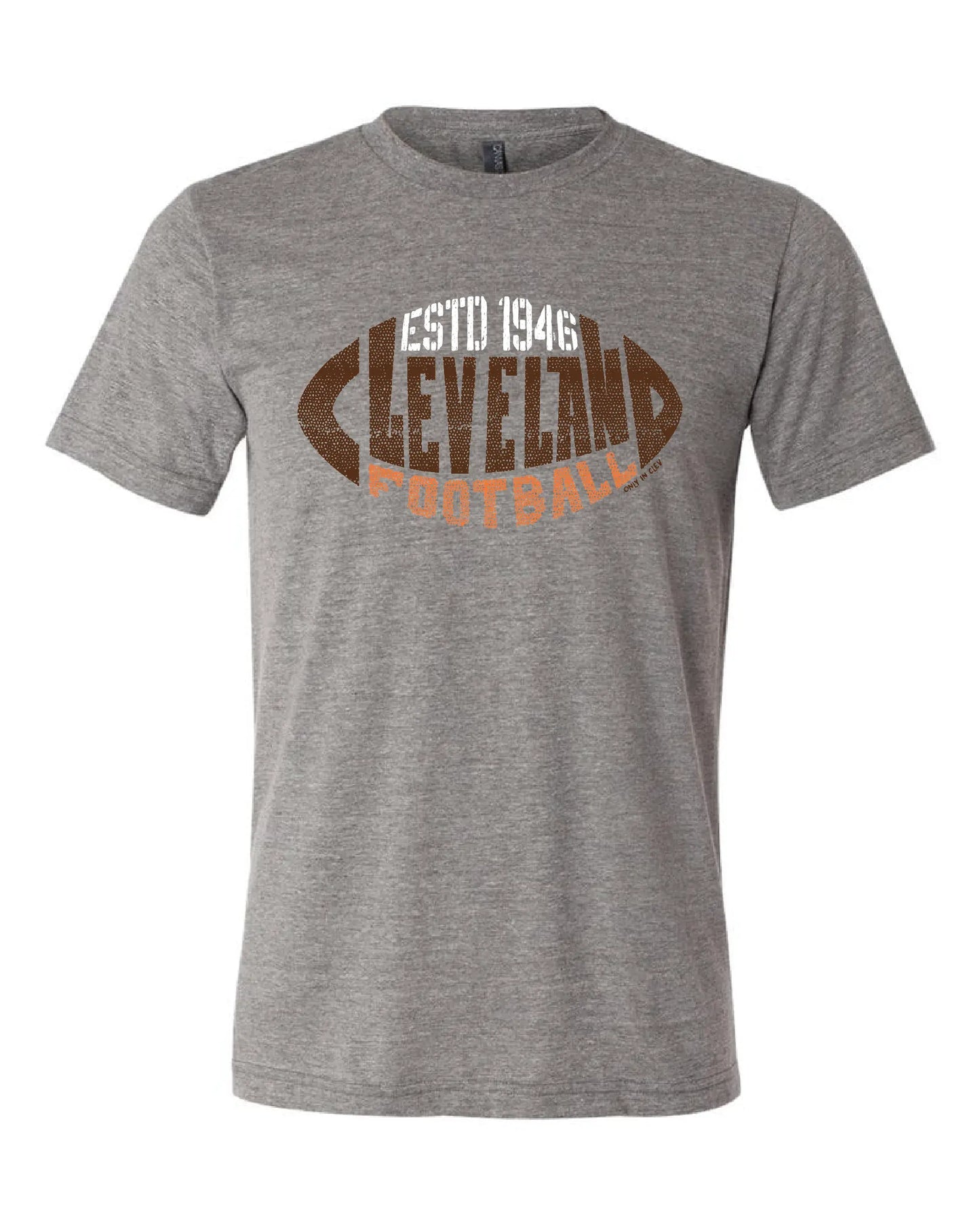 "Cleveland Football 1946" T Shirt on Gray - Only in Clev 3XL-Men-s-short-sleeve