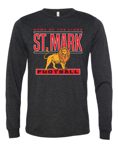 "St. Mark Lions Football" Design on Black - Only in Clev 3XL-Unisex-Long-Sleeve-T-Shirt