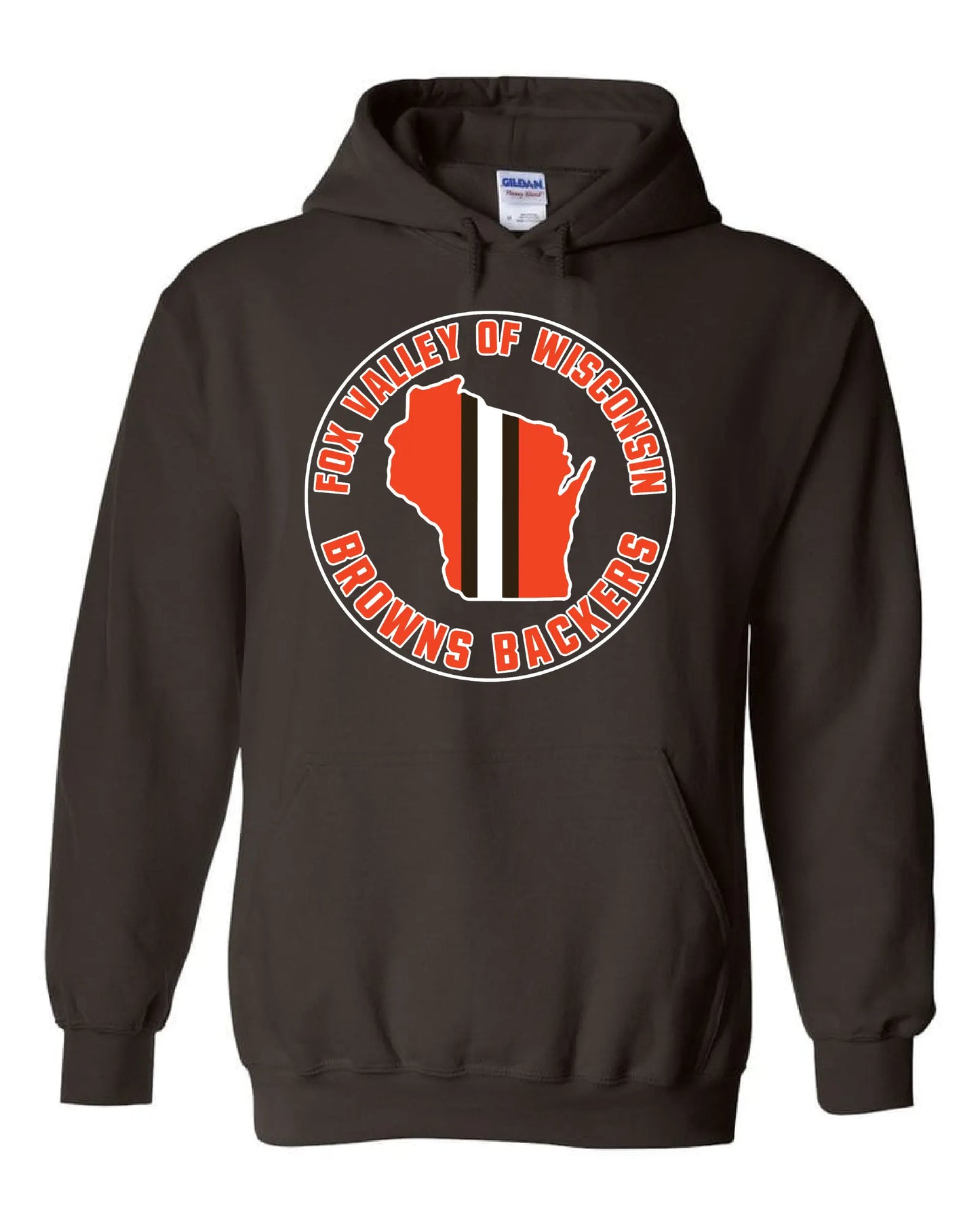 "Fox Valley Wisconsin Browns Backers" Design on Brown - Only in Clev 3XL-Unisex-hoodie
