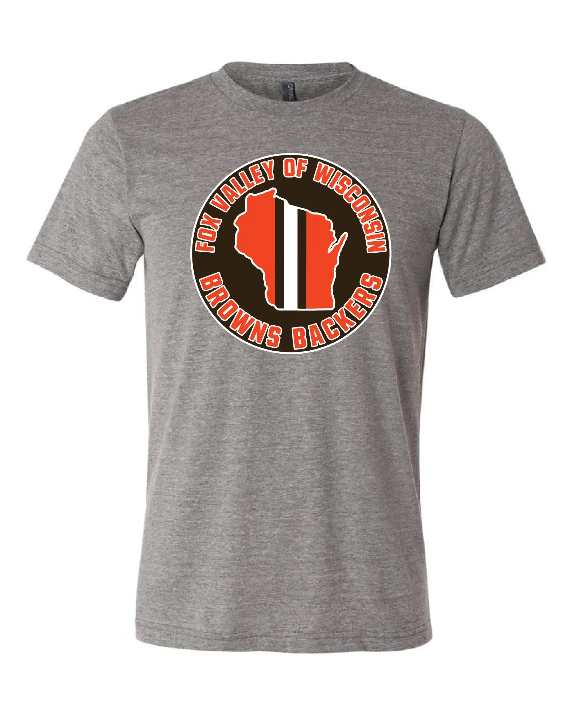 "Fox Valley Wisconsin Browns Backers" Design on Gray - Only in Clev 3XL-Men-s-short-sleeve