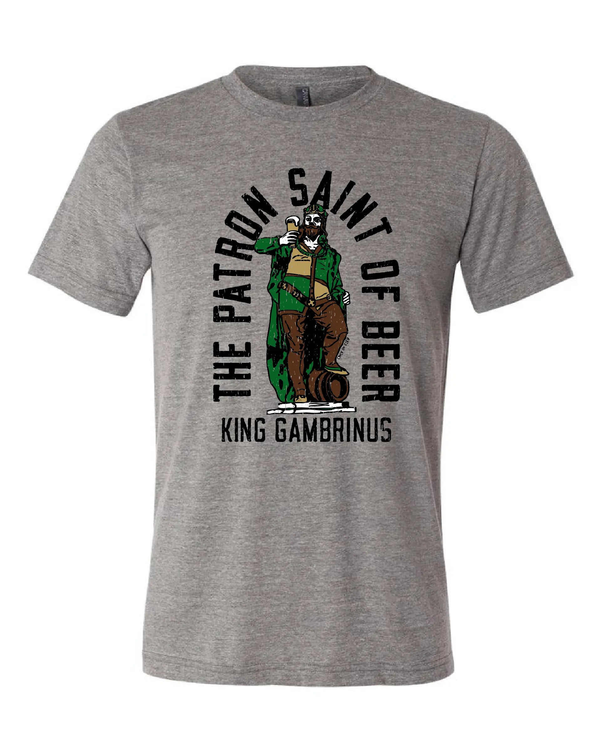 "Patron Saint Of Beer" (King Gambrinus) on Gray - Only in Clev 3XL-Men-s-Short-Sleeve-T-Shirt