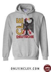 "CLE Deutsche Drinking T-Shirt" on Gray - Only in Clev