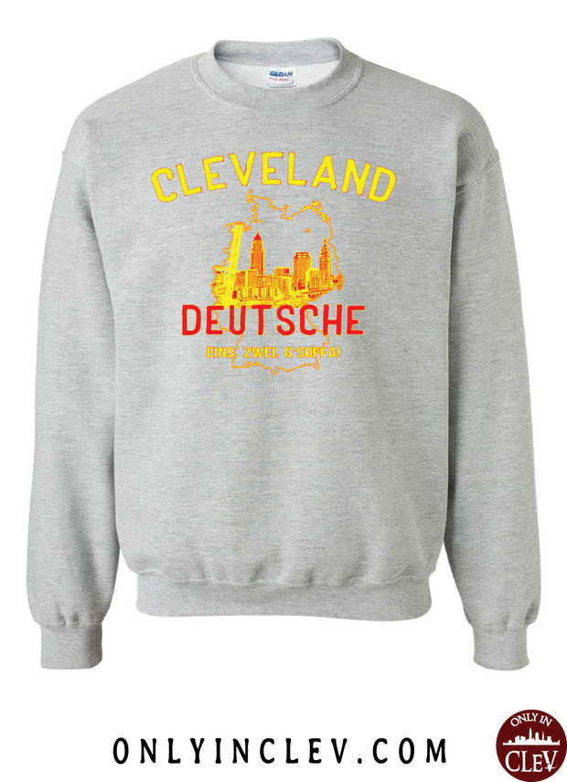 Cleveland Skyline Deutsche Crewneck Sweatshirt - Only in Clev