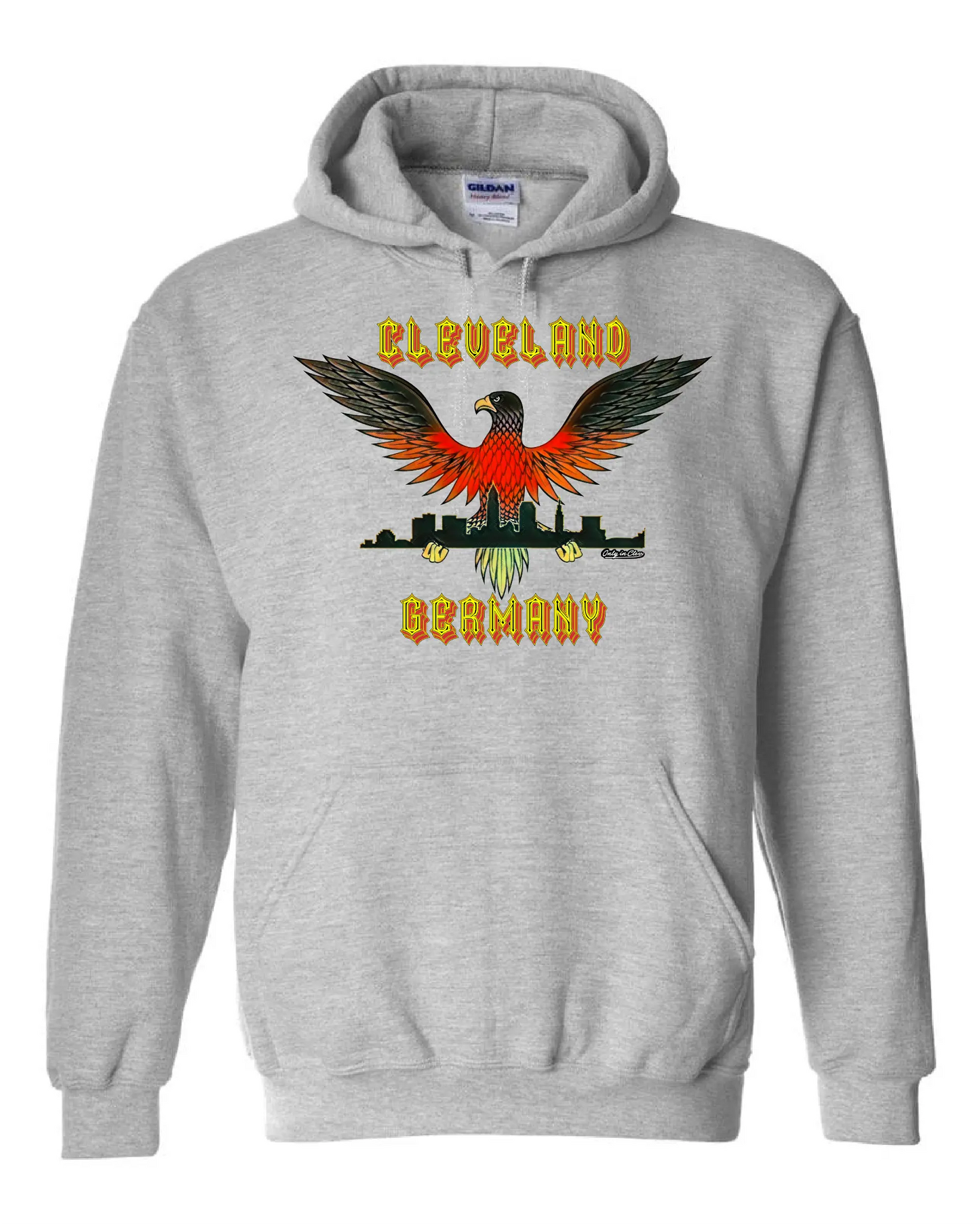 "Cleveland German Eagle" T-Shirt" on Gray - Only in Clev 