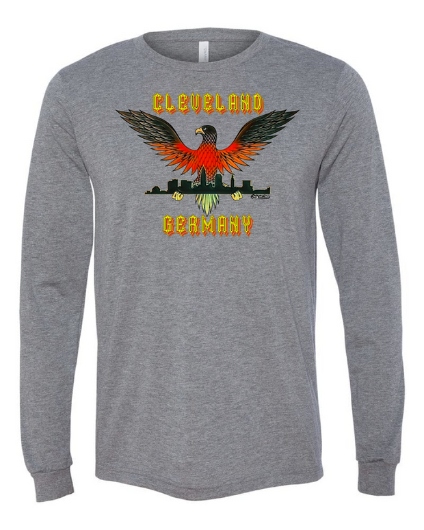 "Cleveland German Eagle" T-Shirt" on Gray