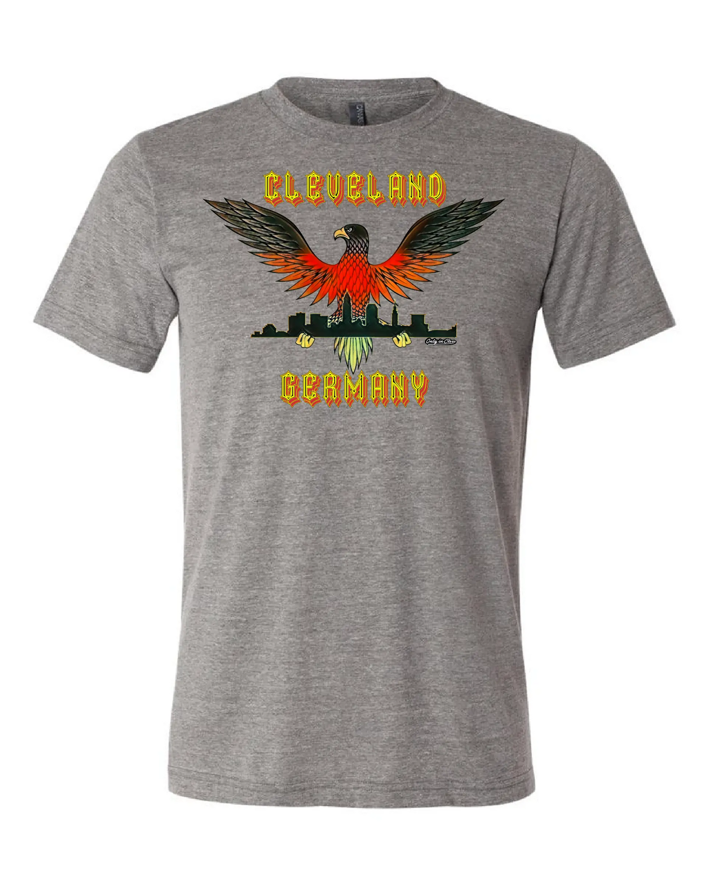 "Cleveland German Eagle" T-Shirt" on Gray - Only in Clev 