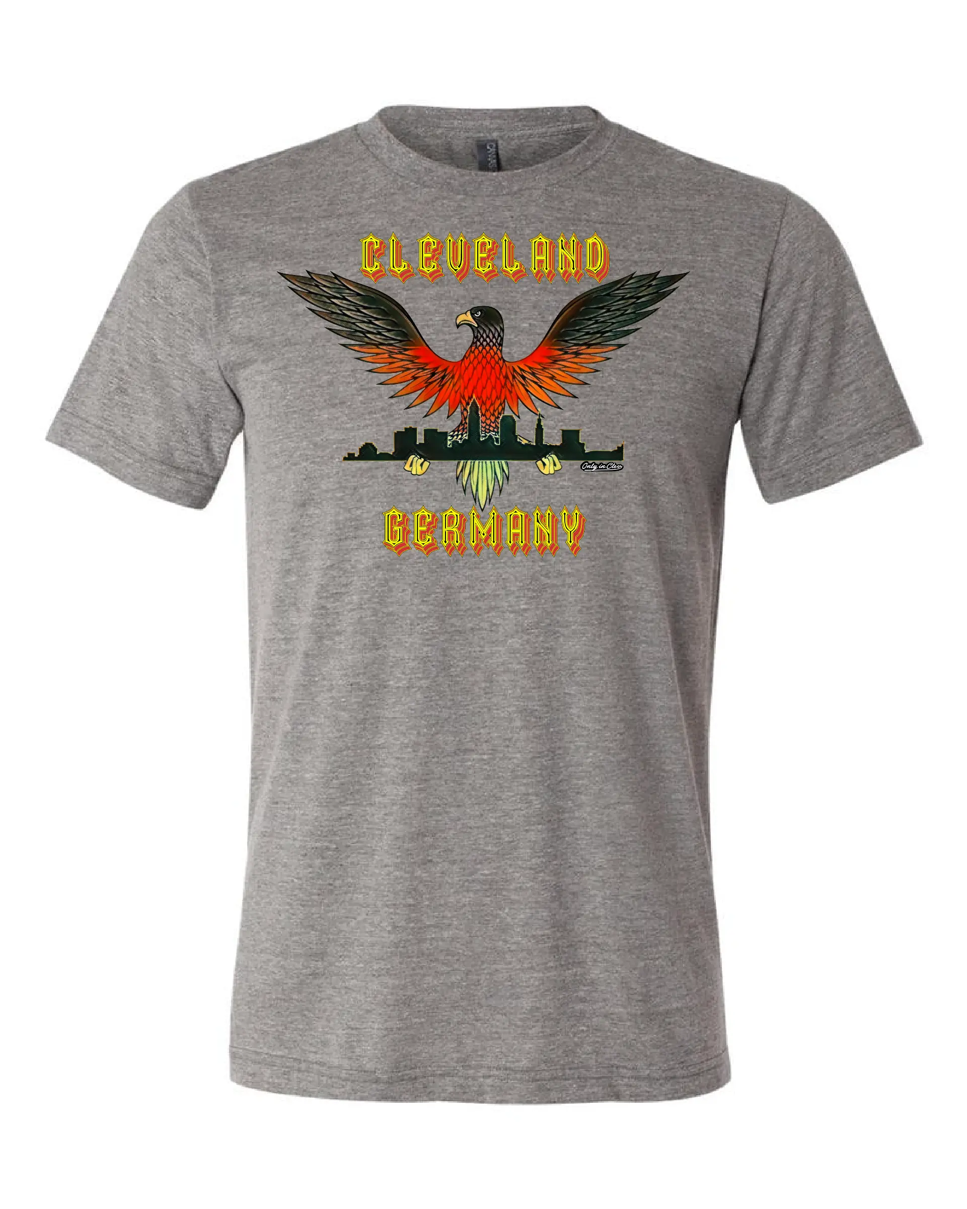 "Cleveland German Eagle" T-Shirt" on Gray - Only in Clev 