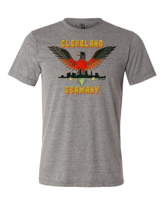 "Cleveland German Eagle" T-Shirt" on Gray - Only in Clev 