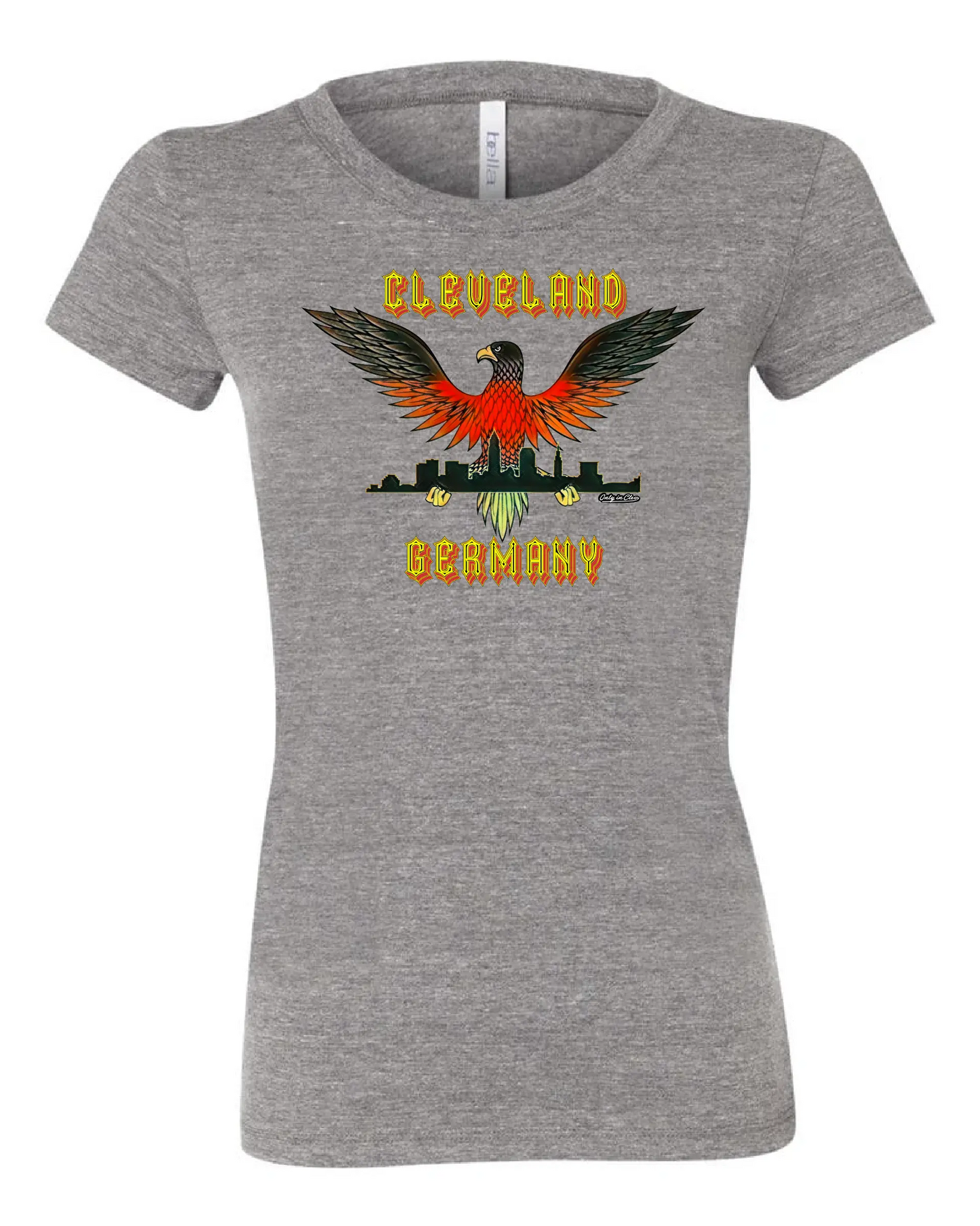 "Cleveland German Eagle" T-Shirt" on Gray - Only in Clev 