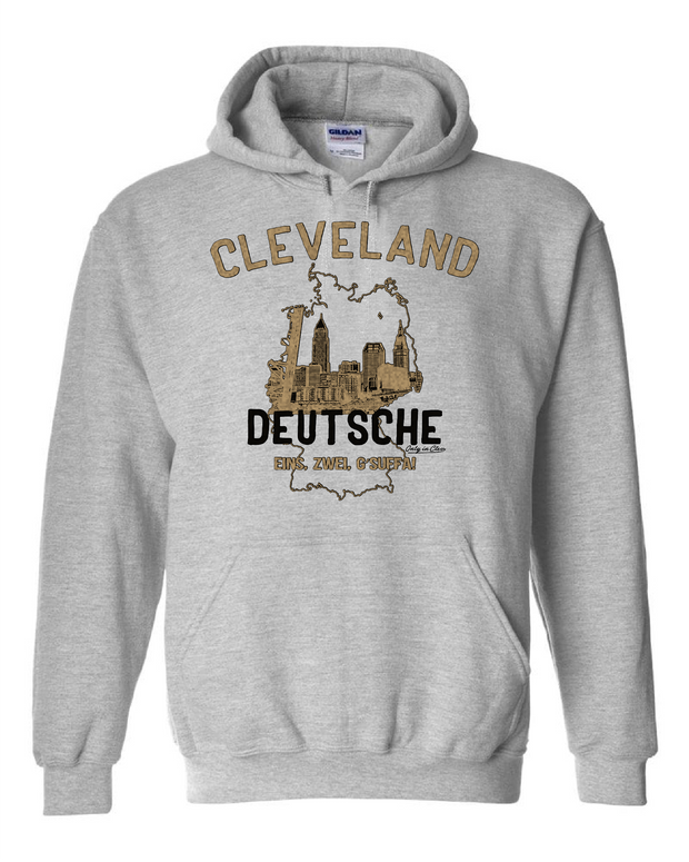 "Cleveland Skyline Deutsche" on Gray