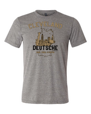 "Cleveland Skyline Deutsche" on Gray