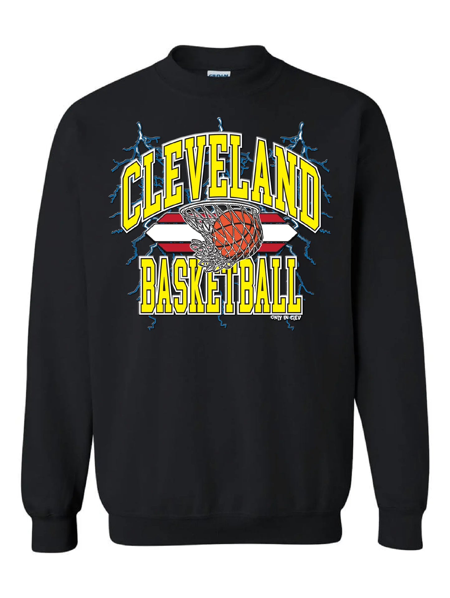 "Cleveland Basketball Retro" Gold design on Black - Only in Clev 