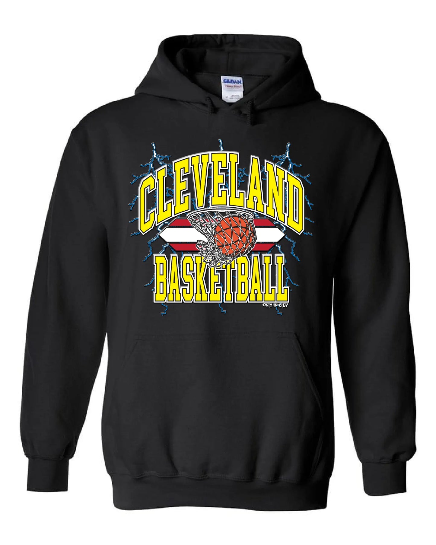 "Cleveland Basketball Retro" Gold design on Black - Only in Clev 