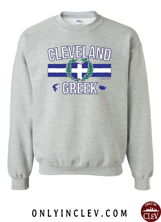 Cleveland-Greek Nationality Tee Crewneck Sweatshirt - Only in Clev