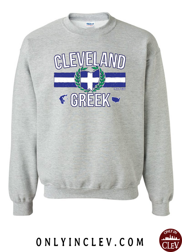"Cleveland Greek" Design on Gray - Only in Clev