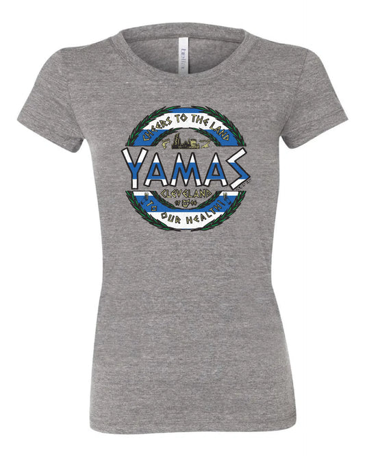 "Cleveland Yamas Greek" Design on Gray - Only in Clev 2XL-Women-s-Short-Sleeve-T-Shirt