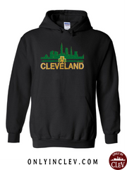 "Cleveland Irish Skyline" design on Black - Only in Clev