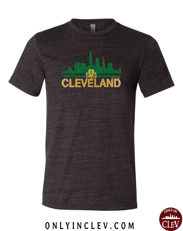 Cleveland Irish Skyline on Black T-Shirt - Only in Clev