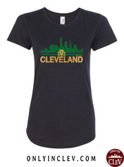 "Cleveland Irish Skyline" design on Black - Only in Clev