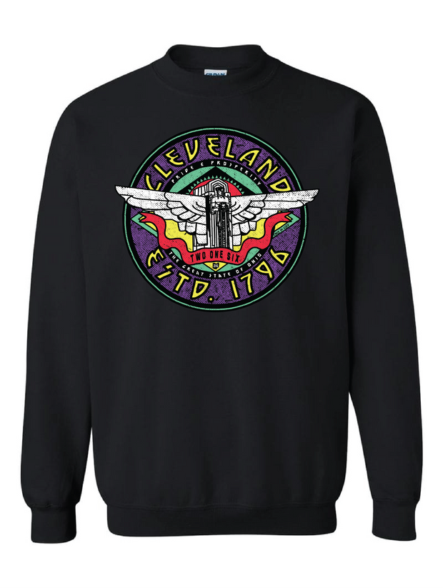 "Cleveland Guardian Angel" design on Black
