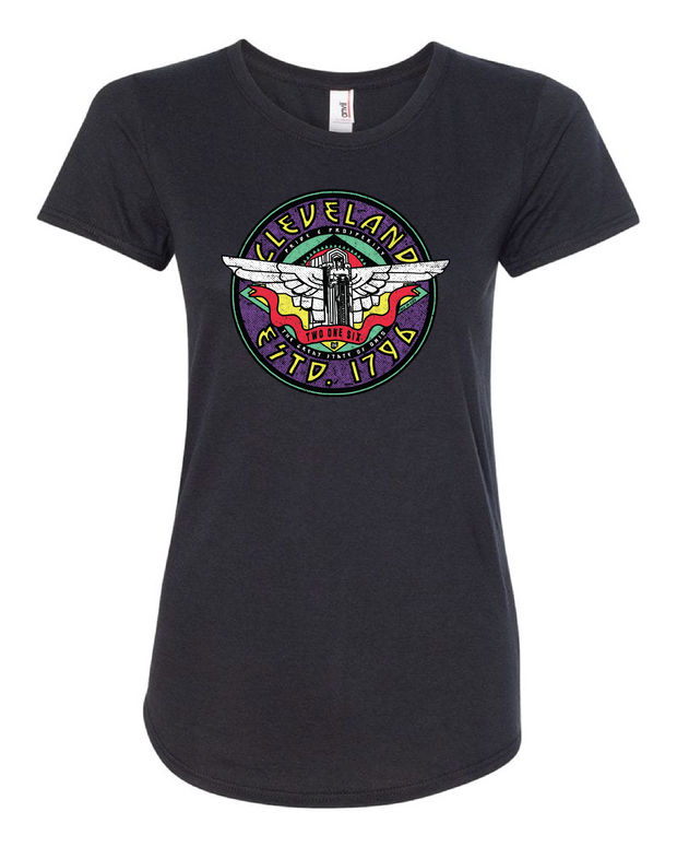 "Cleveland Guardian Angel" design on Black