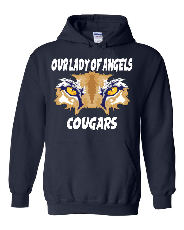 "Our Lady of Angels Cougar" Design on Navy