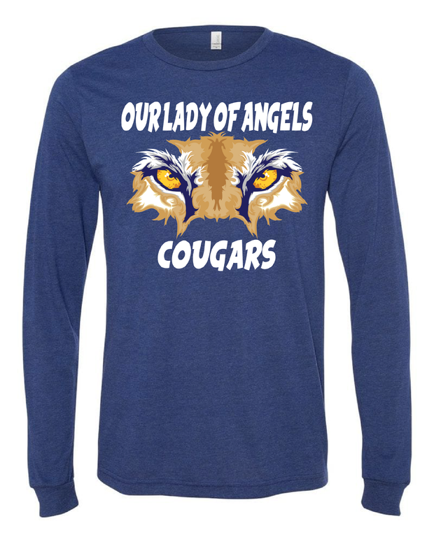 "Our Lady of Angels Cougar" Design on Navy