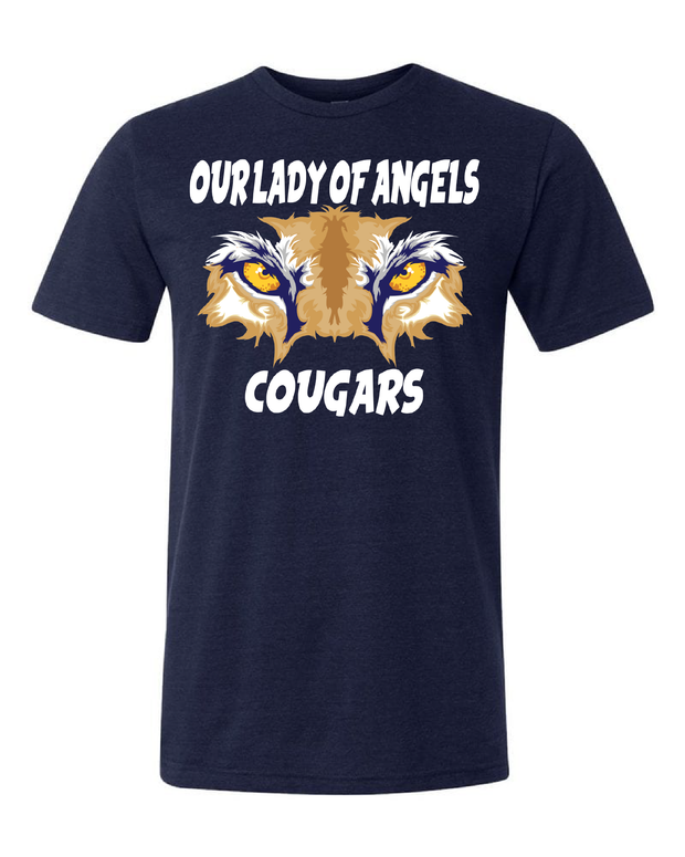 "Our Lady of Angels Cougar" Design on Navy