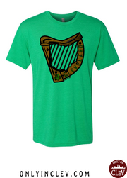"Cleveland Irish Harp" Design on Green - Only in Clev