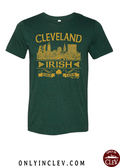 Cleveland Irish on Emerald Green T-Shirt - Only in Clev